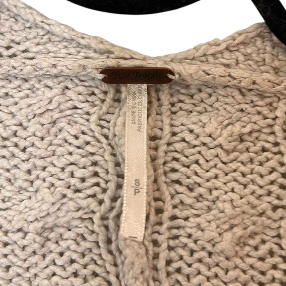 Free People Easy Cable Knit Sweater- Cream- Size Small - Picture 6 of 13